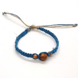 Handmade Hemp Bracelet Light Blue